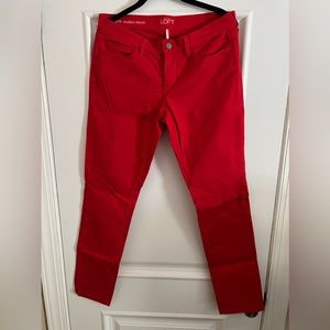 Ann Taylor Loft | Red Modern Skinny Jeans